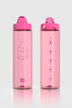 Renga Lidya Yazı Desenli 630 ml Tritan Matara 912033 Fuşya