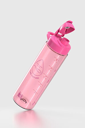 Renga Lidya Yazı Desenli 630 ml Tritan Matara 912033 Fuşya