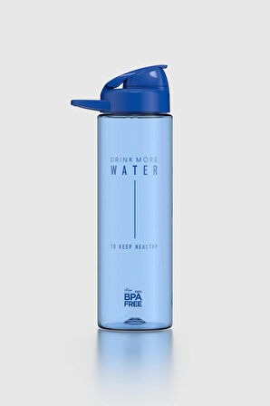 Renga Lidya Yazı Desenli 630 ml Tritan Matara 912033 Mavi