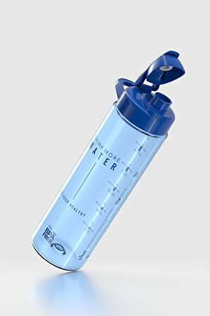 Renga Lidya Yazı Desenli 630 ml Tritan Matara 912033 Mavi