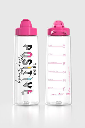 Renga Lidya Positive Desen 730 ml Tritan Matara 912035 Fuşya