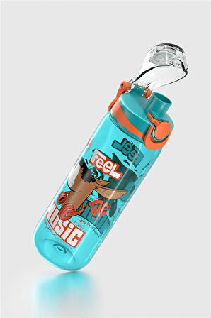 Renga Trego Desenli 630 ml Tritan Çocuk Matara 912171 Turkuaz