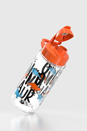 Renga Lidya Yazı Desenli 500 ml Tritan Çocuk Matara 912036 Turuncu