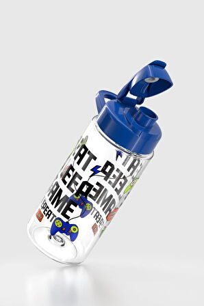 Renga Lidya Yazı Desenli 500 ml Tritan Çocuk Matara 912036 Mavi