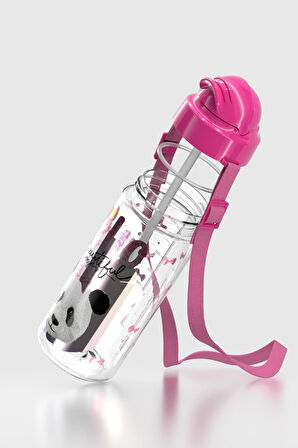 Renga Migo Desenli 500 ml Askılı Pipetli Tritan Çocuk Matara 912004 Pembe