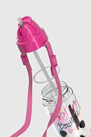 Renga Migo Desenli 500 ml Askılı Pipetli Tritan Çocuk Matara 912004 Pembe