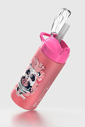 Renga Falcon Panda Desenli 500 ml Pipetli Mat Tritan Çocuk Matara 912037 Pembe
