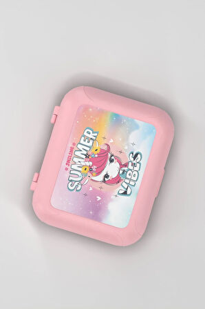 Renga Oxo Desenli PP Çocuk Beslenme Kabı 192015 Pembe