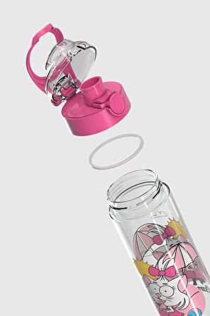 Renga Saga Kral Şakir Desenli 630 ml Tritan Çocuk Matara 222030 Pembe