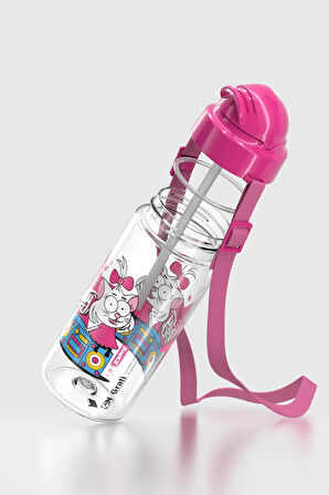 Renga Migo Kral Şakir Desenli 500 ml Askılı Pipetli Tritan Çocuk Matara 222027 Pembe