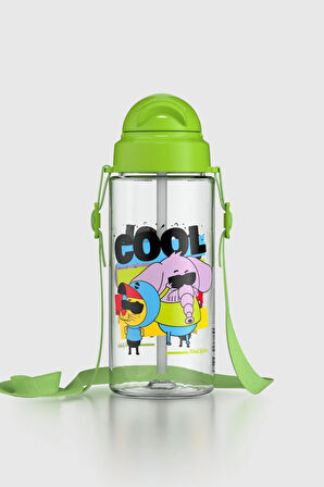 Renga Migo Kral Şakir Desenli 500 ml Askılı Pipetli Tritan Çocuk Matara 222027 Yeşil