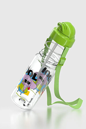 Renga Migo Kral Şakir Desenli 500 ml Askılı Pipetli Tritan Çocuk Matara 222027 Yeşil