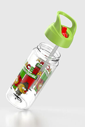 Renga Moly Kral Şakir Desenli 500 ml Pipetli Tritan Çocuk Matara 222055 Yeşil