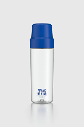 Renga Nest Yazı Desenli 800 ml Bardaklı Tritan Matara 912085 Mavi