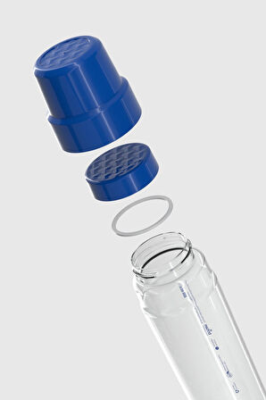 Renga Nest Yazı Desenli 800 ml Bardaklı Tritan Matara 912085 Mavi