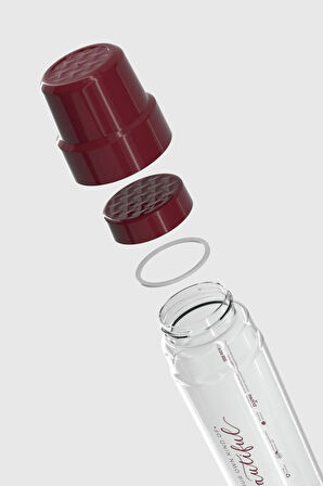 Renga Nest Yazı Desenli 800 ml Bardaklı Tritan Matara 912085 Bordo