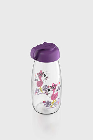 Renga Milky Kids Desenli 250 ml Cam Şişe 182056 Mor