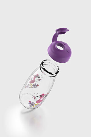 Renga Milky Kids Desenli 250 ml Cam Şişe 182056 Mor