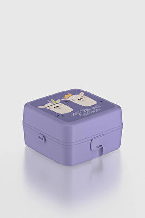 Renga Leya Lama Desenli PP Çocuk Beslenme Kabı 412003 Mor