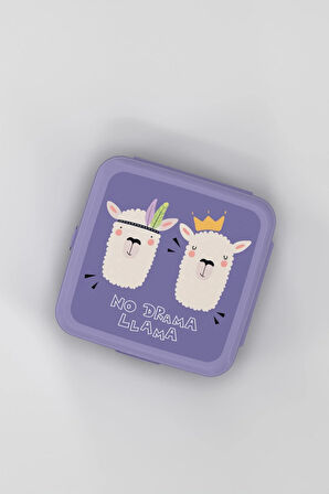 Renga Leya Lama Desenli PP Çocuk Beslenme Kabı ve Suluk Seti 192013 Mor