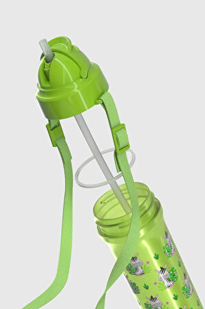 Renga Migo Zebra Desenli 300 ml Askılı Pipetli PP Bebek Suluk 912013 Yeşil
