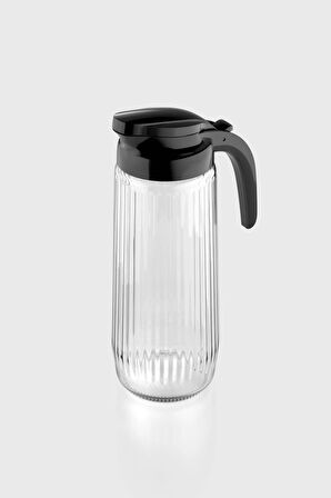 Renga Beluga 1500 ml Siyah Kapaklı Gravürlü Cam Sürahi 111021