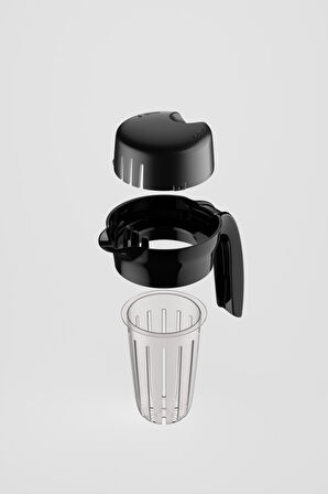 Renga Daisy 1500 ml Siyah Kapaklı Süzgeçli Detoks Cam Sürahi 111025