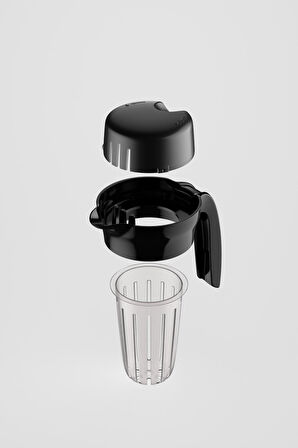 Renga Daisy 1500 ml Siyah Kapaklı Süzgeçli Gravürlü Detoks Cam Sürahi 111025