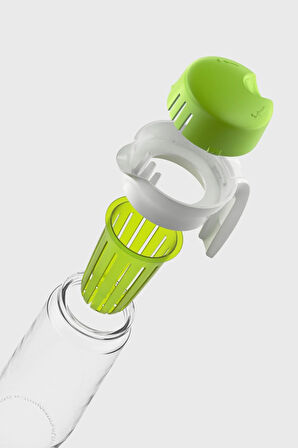 Renga Daisy 1500 ml Yeşil Kapaklı Süzgeçli Detoks Cam Sürahi 111025