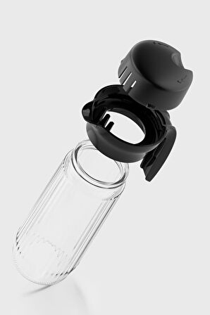 Renga Daisy 1500 ml Siyah Kapaklı Gravürlü Cam Sürahi 111023