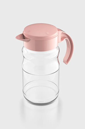 Renga Spiro 1700 ml Pastel Pembe Kapaklı Cam Sürahi 111031