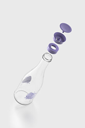 Renga Gala Flowers Desenli 1000 ml Cam Karaf 212011 Mor