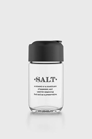 Renga Rita Salt Yazılı 67 ml Siyah Kapaklı Cam Tuzluk-Karabiberlik 122020