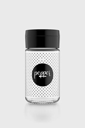 Renga Dorian Papper Desenli 105 ml Siyah Kapaklı Cam Tuzluk 122007