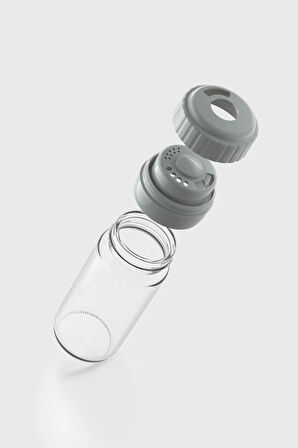 Renga Hibrit 244 ml Gri Kapaklı Cam Baharatlık 161005