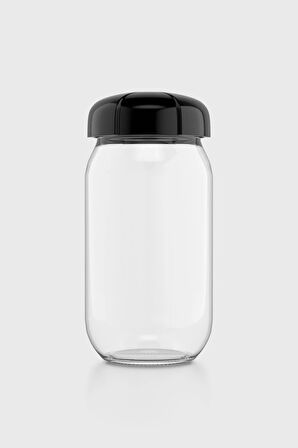 Renga Rhea 1000 ml Siyah Kapaklı Cam Kavanoz 131012