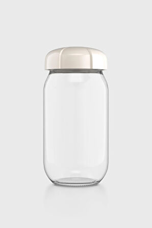 Renga Rhea 1000 ml Bej Kapaklı Cam Kavanoz 131012