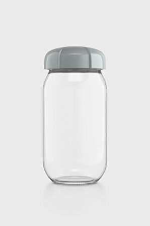 Renga Rhea 1000 ml Gri Kapaklı Cam Kavanoz 131012
