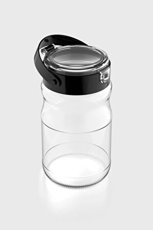 Renga Mono 1700 ml Siyah Kapaklı Cam Kavanoz 131072
