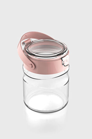 Renga Mono 900 ml Pembe Kapaklı Cam Kavanoz 131064