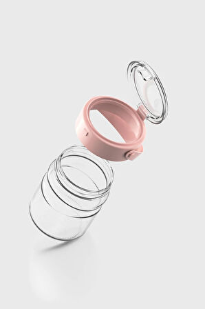 Renga Mono 900 ml Pembe Kapaklı Cam Kavanoz 131064