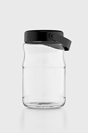 Renga Macro 1700 ml Siyah Kapaklı Cam Kavanoz 131074