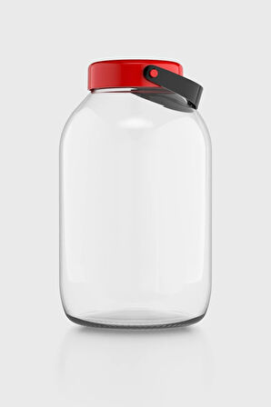Renga Macro 5000 ml Kırmızı Kapaklı Cam Kavanoz 131017