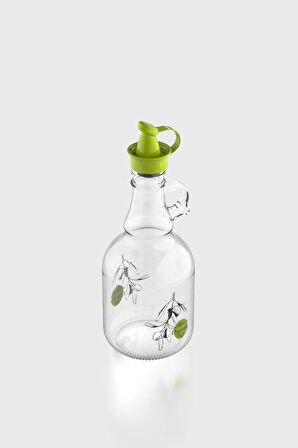 Renga Urla Zeytin Desenli 500 ml Yeşil Kapaklı Cam Yağlık 152076