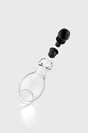 Renga Kibele 250 ml Siyah Kapaklı Cam Yağlık 151024