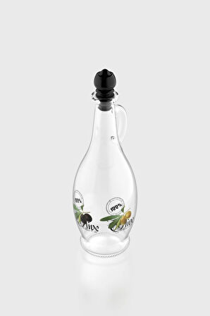 Renga Kibele Desenli 750 ml Siyah Kapaklı Cam Yağlık 152044