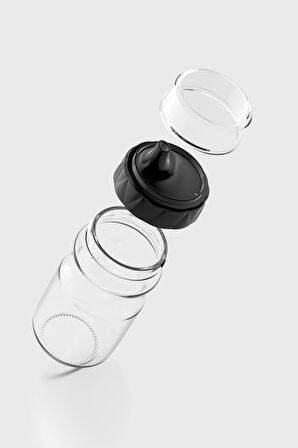 Renga Lexa 370 ml Siyah Kapaklı Cam Yağlık ve Sosluk 151072
