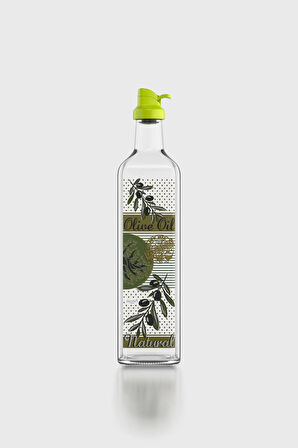 Renga Oslo Desenli 750 ml Yeşil Kapaklı Cam Yağlık 152012