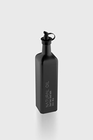 Renga Urla Yazı Desenli 750 ml Cam Yağlık 152074 Mat Siyah