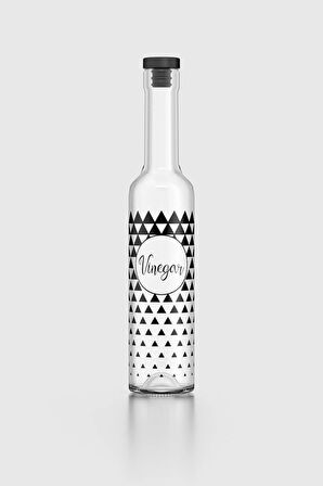 Renga Hena Vinegar Desenli 500 ml Siyah Tıpalı Cam Sirkelik 152013